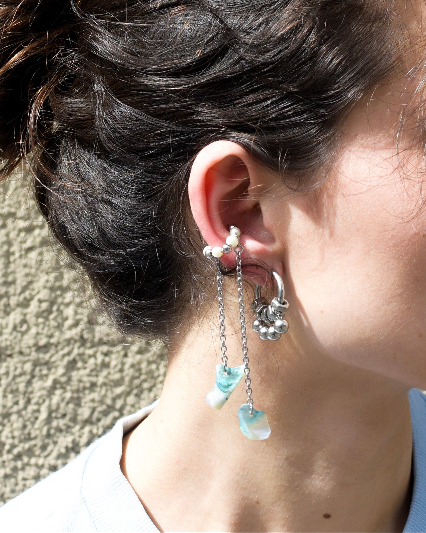 Ear Cuff - Blue Petal 02