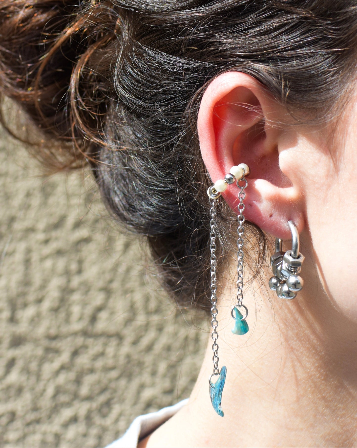 Ear Cuff - Blue Petal 01